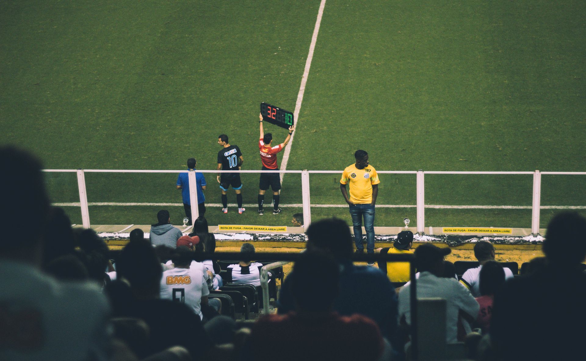 A packed soccer stadium on match day